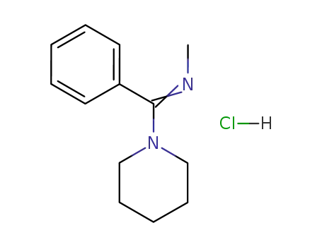 Molecular Structure of 64593-94-8 (N-[(1Z)-phenyl(piperidin-1-yl)methylidene]methanamine hydrochloride)