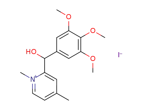 Molecular Structure of 64169-81-9 (Pyridinium, 2-[hydroxy(3,4,5-trimethoxyphenyl)methyl]-1,4-dimethyl-,
iodide)