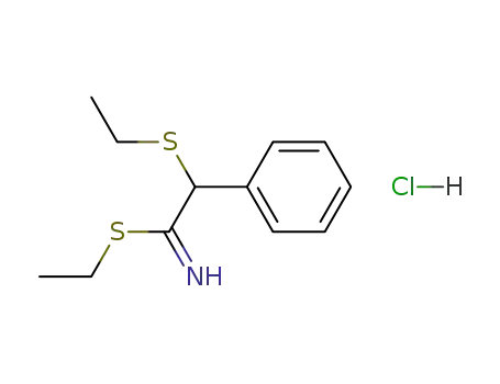 Molecular Structure of 61338-89-4 (Benzeneethanimidothioic acid, a-(ethylthio)-, ethyl ester, hydrochloride)