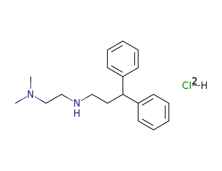 Molecular Structure of 62469-19-6 (1,2-Ethanediamine,N2-(3,3-diphenylpropyl)-N1,N1-dimethyl-, hydrochloride (1:2))