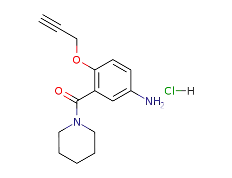 Molecular Structure of 30533-87-0 ([5-amino-2-(prop-2-yn-1-yloxy)phenyl](piperidin-1-yl)methanone hydrochloride (1:1))