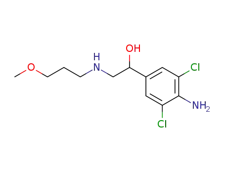 Molecular Structure of 78982-90-8 (Benzenemethanol,
4-amino-3,5-dichloro-a-[[(3-methoxypropyl)amino]methyl]-)