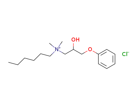 Molecular Structure of 14251-80-0 (1-Hexanaminium, N-(2-hydroxy-3-phenoxypropyl)-N,N-dimethyl-,
chloride)