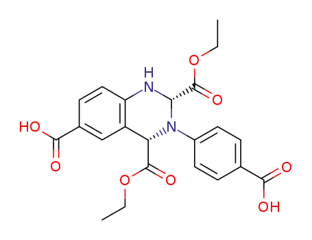 Molecular Structure of 65331-50-2 (2,4,6-Quinazolinetricarboxylic acid,
3-(4-carboxyphenyl)-1,2,3,4-tetrahydro-, 2,4-diethyl ester, cis-)