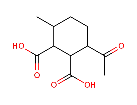 Molecular Structure of 61328-62-9 (1,2-Cyclohexanedicarboxylic acid, 3-acetyl-6-methyl-)