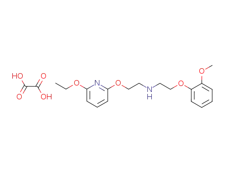 Molecular Structure of 62119-12-4 (Ethanamine,
N-[2-[(6-ethoxy-2-pyridinyl)oxy]ethyl]-2-(2-methoxyphenoxy)-,
ethanedioate (1:1))
