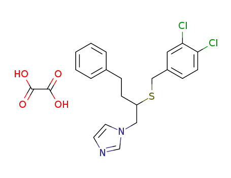 Molecular Structure of 63198-17-4 (1H-Imidazole, 1-[2-[[(3,4-dichlorophenyl)methyl]thio]-4-phenylbutyl]-,
ethanedioate)