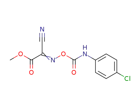 Molecular Structure of 21175-71-3 (Acetic acid, [[[[(4-chlorophenyl)amino]carbonyl]oxy]imino]cyano-, methyl
ester)