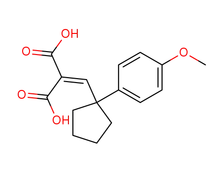 Molecular Structure of 62636-68-4 (Propanedioic acid, [[1-(4-methoxyphenyl)cyclopentyl]methylene]-)