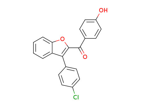 Molecular Structure of 59931-45-2 (Methanone, [3-(4-chlorophenyl)-2-benzofuranyl](4-hydroxyphenyl)-)