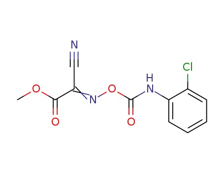 Molecular Structure of 21175-97-3 (Acetic acid, [[[[(2-chlorophenyl)amino]carbonyl]oxy]imino]cyano-, methyl
ester)