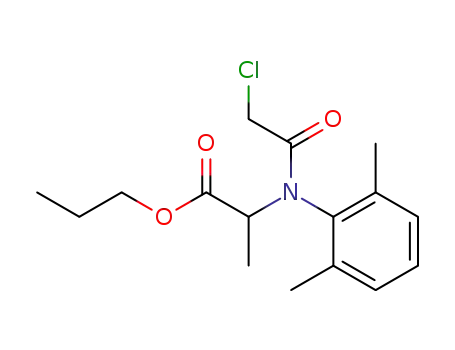 Molecular Structure of 67617-71-4 (L-Alanine, N-(chloroacetyl)-N-(2,6-dimethylphenyl)-, propyl ester)