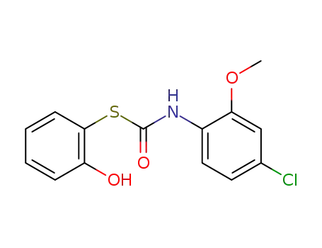 Molecular Structure of 63746-87-2 (Carbamothioic acid, (4-chloro-2-methoxyphenyl)-, S-(2-hydroxyphenyl)
ester)