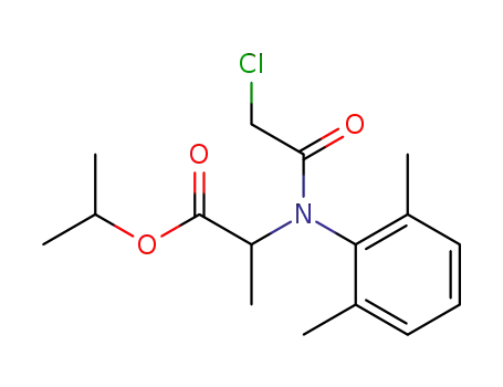 Molecular Structure of 67617-69-0 (L-Alanine, N-(chloroacetyl)-N-(2,6-dimethylphenyl)-, 1-methylethyl ester)