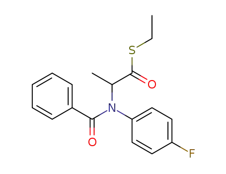 Molecular Structure of 42795-18-6 (Propanethioic acid,2-[benzoyl(4-fluorophenyl)amino]-, S-ethyl ester)