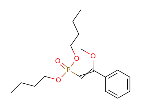 Molecular Structure of 61463-87-4 (Phosphonic acid, (2-methoxy-2-phenylethenyl)-, dibutyl ester)