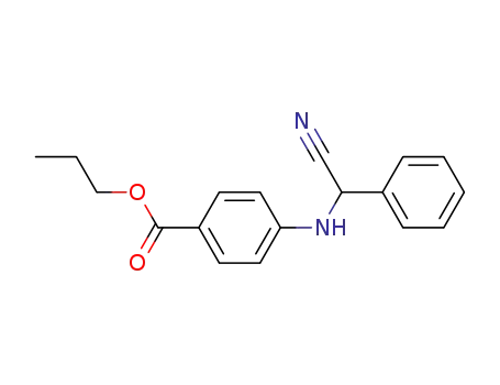Molecular Structure of 62870-00-2 (Benzoic acid, 4-[(cyanophenylmethyl)amino]-, propyl ester)
