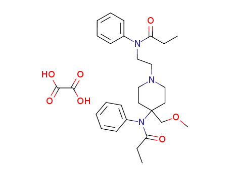 Molecular Structure of 61379-78-0 (Propanamide,
N-[4-(methoxymethyl)-1-[2-[(1-oxopropyl)phenylamino]ethyl]-4-piperidin
yl]-N-phenyl-, ethanedioate (1:1))