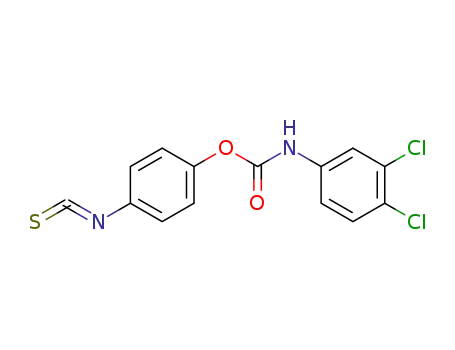 Molecular Structure of 62097-91-0 (Carbamic acid, (3,4-dichlorophenyl)-, 4-isothiocyanatophenyl ester)