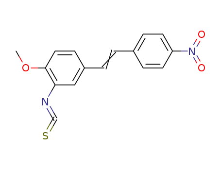 Molecular Structure of 61622-24-0 (Benzene, 2-isothiocyanato-1-methoxy-4-[2-(4-nitrophenyl)ethenyl]-)