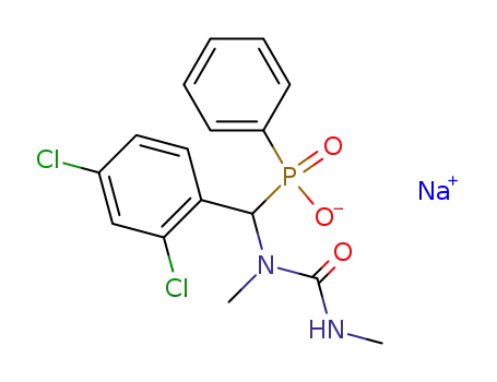 Molecular Structure of 57848-41-6 (Phosphinic acid,
[(2,4-dichlorophenyl)[methyl[(methylamino)carbonyl]amino]methyl]phenyl
-, sodium salt)