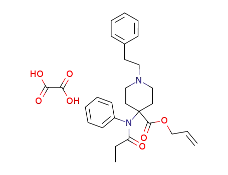 Molecular Structure of 61086-89-3 (4-Piperidinecarboxylic acid,
4-[(1-oxopropyl)phenylamino]-1-(2-phenylethyl)-, 2-propenyl ester,
ethanedioate (1:1))