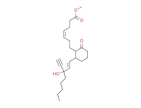 Molecular Structure of 63584-27-0 (4-Heptenoic acid,
7-[2-(3-ethynyl-3-hydroxy-1-octenyl)-6-oxocyclohexyl]-, methyl ester)