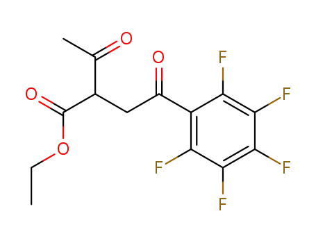 Molecular Structure of 10019-87-1 (Benzenebutanoic acid, a-acetyl-2,3,4,5,6-pentafluoro-g-oxo-, ethyl ester)