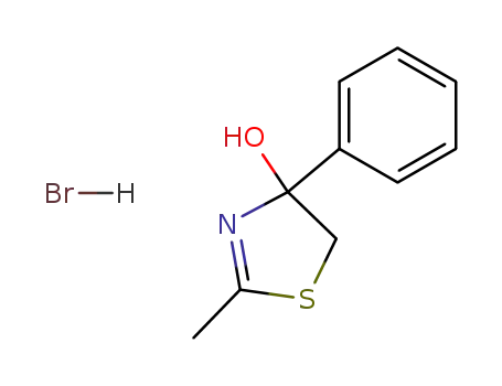 Molecular Structure of 62306-66-5 (4-Thiazolol, 4,5-dihydro-2-methyl-4-phenyl-, hydrobromide)