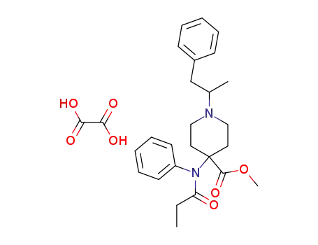 Molecular Structure of 61086-48-4 (4-Piperidinecarboxylic acid,
1-(1-methyl-2-phenylethyl)-4-[(1-oxopropyl)phenylamino]-, methyl ester,
ethanedioate (1:1))