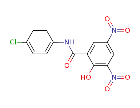 Molecular Structure of 78154-60-6 (N-(4-chlorophenyl)-2-hydroxy-3,5-dinitro-benzamide)