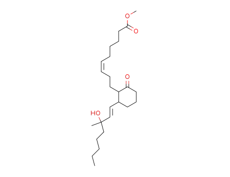 Molecular Structure of 63584-31-6 (6-Nonenoic acid, 9-[2-(3-hydroxy-3-methyl-1-octenyl)-6-oxocyclohexyl]-,
methyl ester)