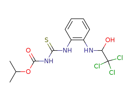 Molecular Structure of 61439-10-9 (Carbamic acid,
[thioxo[[2-[(2,2,2-trichloro-1-hydroxyethyl)amino]phenyl]amino]methyl]-,
1-methylethyl ester)