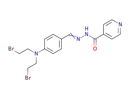 Molecular Structure of 27420-83-3 (4-Pyridinecarboxylicacid, 2-[[4-[bis(2-bromoethyl)amino]phenyl]methylene]hydrazide)