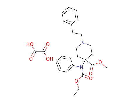 Molecular Structure of 61380-44-7 (4-Piperidinecarboxylic acid,
4-[(ethoxycarbonyl)phenylamino]-1-(2-phenylethyl)-, methyl ester,
ethanedioate (1:1))
