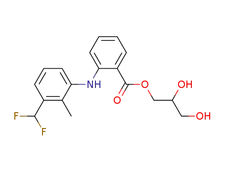 Molecular Structure of 61708-33-6 (Benzoic acid, 2-[[3-(difluoromethyl)-2-methylphenyl]amino]-,
2,3-dihydroxypropyl ester)