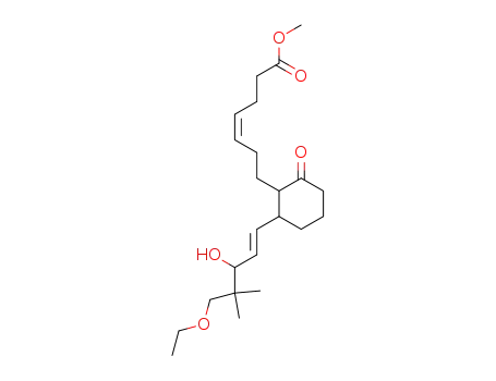 Molecular Structure of 63584-18-9 (4-Heptenoic acid,
7-[2-(5-ethoxy-3-hydroxy-4,4-dimethyl-1-pentenyl)-6-oxocyclohexyl]-,
methyl ester)