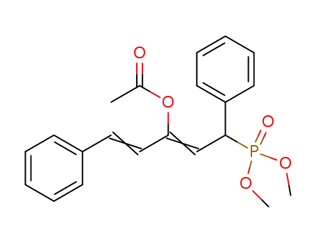 Molecular Structure of 51440-24-5 (Phosphonic acid, [3-(acetyloxy)-1,5-diphenyl-2,4-pentadienyl]-, dimethyl
ester)
