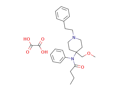 Molecular Structure of 61087-37-4 (Butanamide,
N-[4-(methoxymethyl)-1-(2-phenylethyl)-4-piperidinyl]-N-phenyl-,
ethanedioate (1:1))