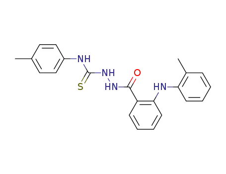 Molecular Structure of 61808-44-4 (Benzoic acid, 2-[(2-methylphenyl)amino]-,
2-[[(4-methylphenyl)amino]thioxomethyl]hydrazide)