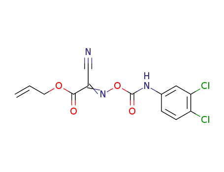 Molecular Structure of 21167-04-4 (Acetic acid, cyano[[[[(3,4-dichlorophenyl)amino]carbonyl]oxy]imino]-,
2-propenyl ester)