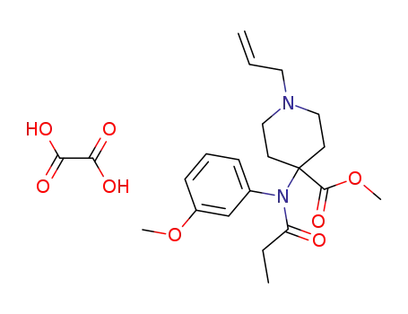 Molecular Structure of 61380-31-2 (4-Piperidinecarboxylic acid,
4-[(3-methoxyphenyl)(1-oxopropyl)amino]-1-(2-propenyl)-, methyl ester,
ethanedioate (1:1))