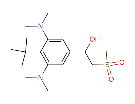 Molecular Structure of 61544-81-8 (Benzenemethanol,
3,5-bis(dimethylamino)-4-(1,1-dimethylethyl)-a-[(methylsulfonyl)methyl]-)