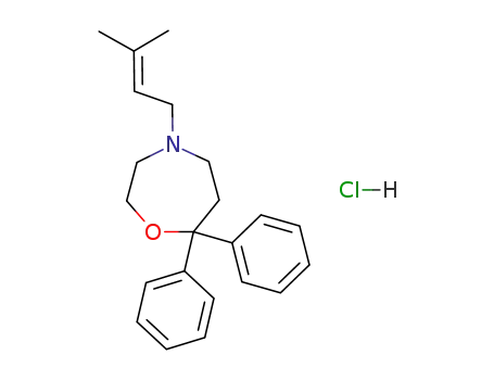 1,4-Oxazepine, hexahydro-4-(3-methyl-2-butenyl)-7,7-diphenyl-,
hydrochloride