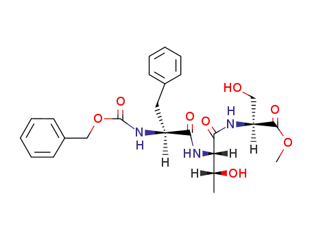 Molecular Structure of 19636-05-6 (L-Serine, N-[N-[N-[(phenylmethoxy)carbonyl]-L-phenylalanyl]-L-threonyl]-,
methyl ester)