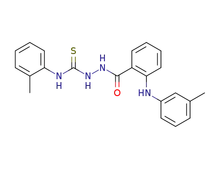 Molecular Structure of 61808-41-1 (Benzoic acid, 2-[(3-methylphenyl)amino]-,
2-[[(2-methylphenyl)amino]thioxomethyl]hydrazide)