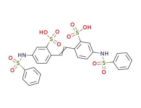 Molecular Structure of 59736-67-3 (Benzenesulfonic acid,
2,2'-(1,2-ethenediyl)bis[5-[(phenylsulfonyl)amino]-)