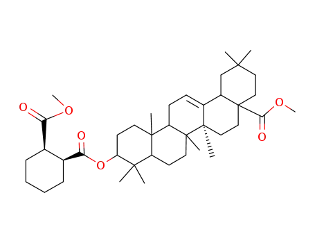 Molecular Structure of 56602-39-2 (Olean-12-en-28-oicacid, 3-[[[2-(methoxycarbonyl)cyclohexyl]carbonyl]oxy]-, methyl ester, [3b(cis)]- (9CI))