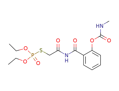 Molecular Structure of 30001-14-0 (Carbamic acid, methyl-,ester with N-(mercaptoacetyl)salicylamide S-ester with O,O-diethylphosphorothioate (8CI))
