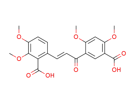 Molecular Structure of 62473-52-3 (Benzoic acid,
6-[3-(5-carboxy-2,4-dimethoxyphenyl)-3-oxo-1-propenyl]-2,3-dimethoxy-)